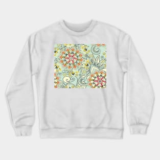 Robin's egg blue floral mandala Crewneck Sweatshirt